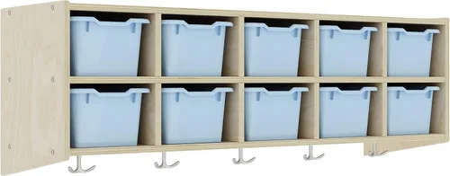 Vista 10 de ECR4Kids - armario de abedul de 10 secciones para colgar, 2, Color Variado, 1