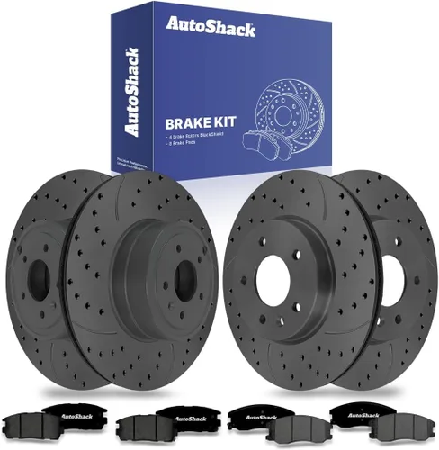Vista 11 de AutoShack Kit de Rotores de Freno Delanteros y Traseros con Pastillas de Freno Cerámicas de Reemplazo para Saturn Vue, Pontiac Torrent, Suzuki XL-7