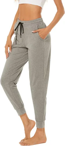 Vista 3 de AvaCostume Pantalones deportivos ligeros de algodón para mujer, pantalones deportivos de yoga, pantalones casuales con bolsillos