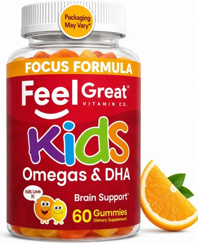 Vista 11 de Feel Great Vitamins Omega 3 for Kids DHA Gummies, 25 Daily Packs