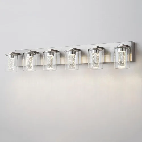 Vista 11 de SineRise Lámpara de tocador negra (3 luces, 17 pulgadas), (3000 K/4000 K/6000 K, regulable), lámpara LED de baño con protección ocular, moderna Negro