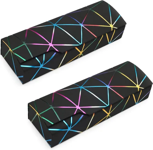Vista 11 de Casos de gafas,Funda protectora portátil para vidrio,Unisex Negro