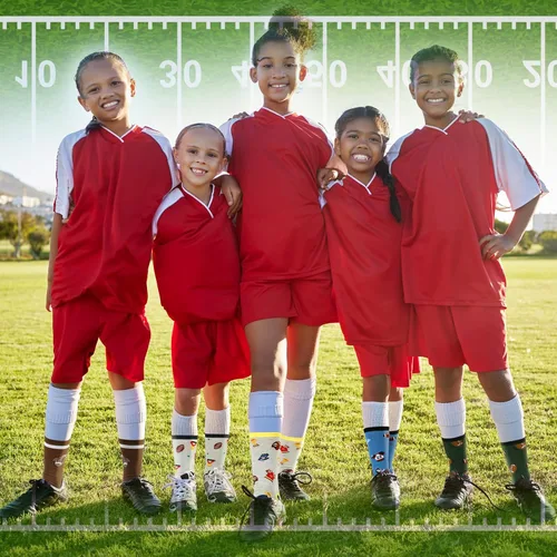 Vista 5 de 6 pares de calcetines de fútbol novedosos para niños de 8 a 12 años, calcetines atléticos de fútbol, regalos de béisbol, regalos para niños