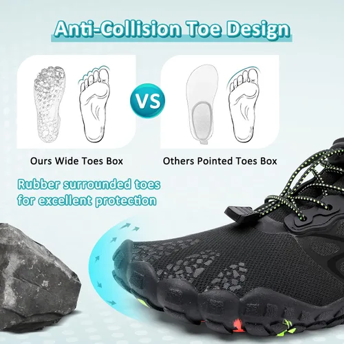 Vista 4 de ziitop Zapatos de agua para hombres y mujeres, para playa, descalzos, natación, escalada, piscina, calcetines, antideslizantes, transpirables