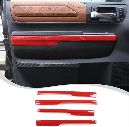 Vista 10 de Tira de decoración para panel de reposabrazos de puerta interior de coche compatible con Toyota Tundra 2014-2020 Accesorios de cubierta protectora
