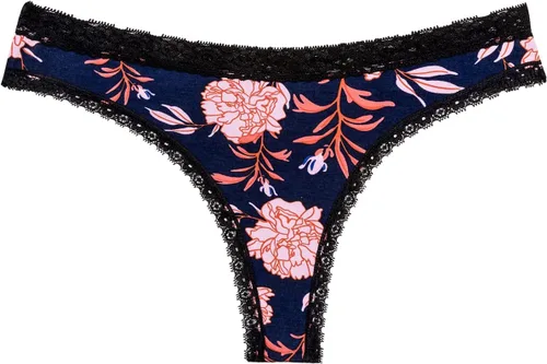 Vista 5 de Tanga de algodón para mujer con tanga de encaje sexy en T (los colores pueden variar)