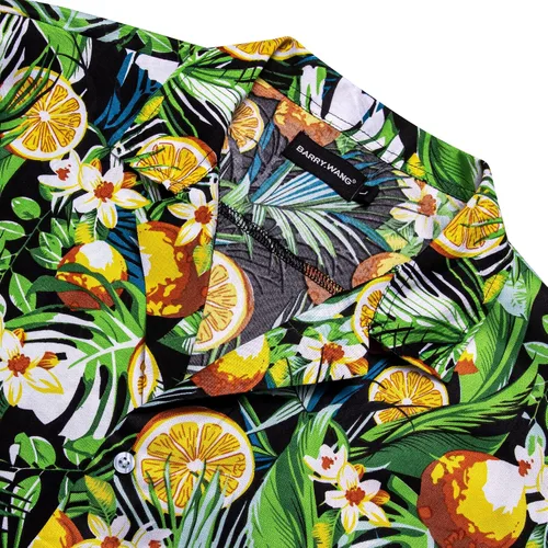 Vista 5 de YOHOWA Camisa hawaiana de manga corta para hombre, casual, con botones, para fiesta de brisa en la playa