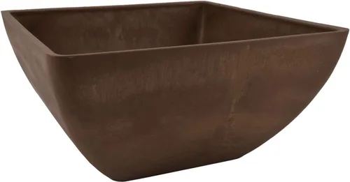 Vista 7 de PSW Pot Collection Maceta cuadrada compuesta de plástico, piedra y madera, de 12 x 6 pulgadas, sin orificio de drenaje (perforable), moderna maceta