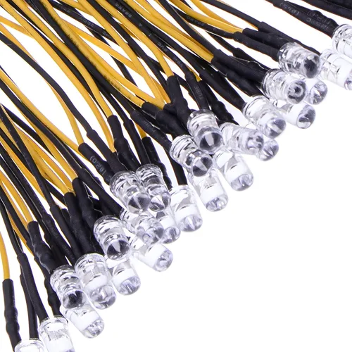 Vista 9 de 35 luces LED blancas precableadas de 0.197 in, diodos LED ultrabrillantes de 12 V y 0.197 in, resistencia integrada para proyectos de bricolaje