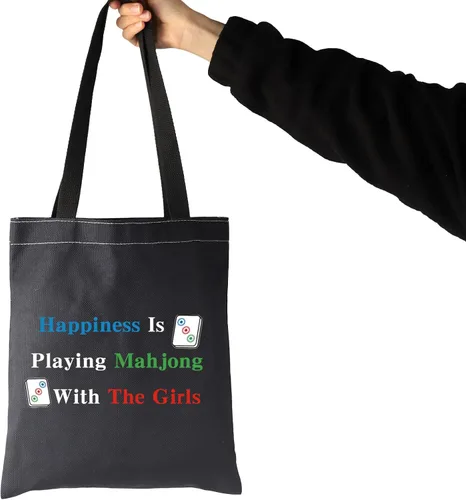 Vista 4 de JXGZSO La felicidad del bolso de compras de Mahjong está jugando al bolso del juego de mesa de Mahjong para el jugador afortunado de Mahjong