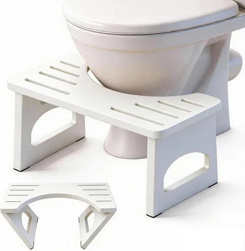 Vista 11 de Taburete de inodoro plegable, taburete de 7 pulgadas para defecar para baño, taburete de inodoro de bambú en cuclillas para adultos, taburete