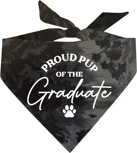 Vista 13 de Proud Pup of The Graduate Dog Bandana 100% algodón triángulo Hecho en Estados Unidos Prop Clase de 2025 2026 2027 2028 Negro, XS (737)