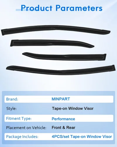 Vista 7 de Deflector de ventana lateral, viseras de humo oscuro, protectores de lluvia, juego de 4 piezas para Toyota 2014-2019 para Corolla