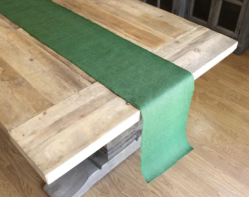 Vista 3 de CleverDelights Rollo de arpillera verde de 12 pulgadas, bordes acabados, 5 yardas, tela de arpillera de yute