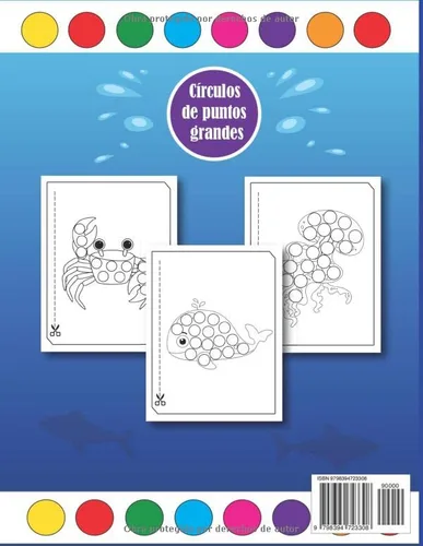 Vista 2 de Animales Del Mar Libro De Pintar Para Niños Una Guía De Animales Marinos Divertidos Con Marcadores De Puntos Para Niños, Niños Pequeños