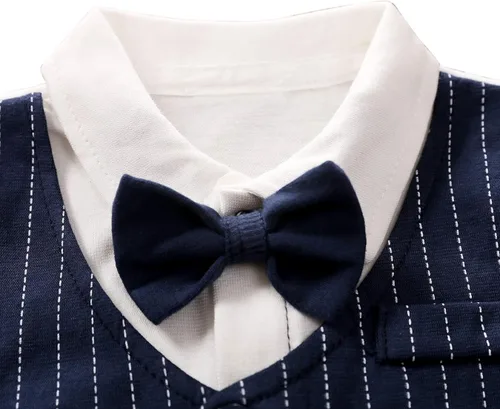 Vista 4 de Yierying - Mono de manga corta para niños y niñas, de algodón, para verano, 2 piezas, mameluco, ropa de bebé