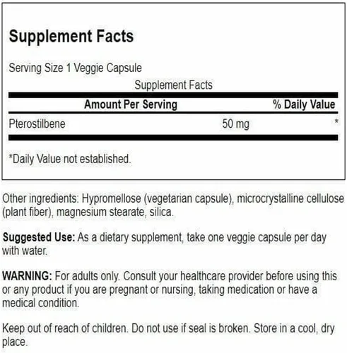 Vista 2 de Swanson Pterostilbene Antioxidante 50 mg, 30 Cápsulas Vegetales