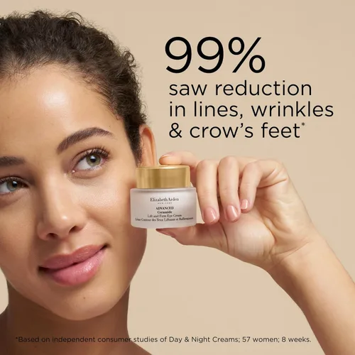 Vista 3 de Elizabeth Arden Advanced Ceramide Lift and Firm Eye Cream, fórmula hidratante para reducir arrugas debajo de los ojos, hinchazón y patas de gallo