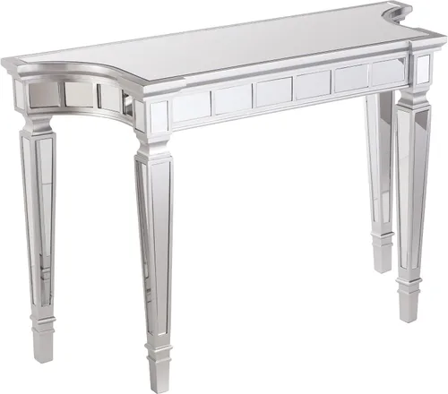 Vista 8 de SEI Furniture - Glenview Glam Mesa auxiliar cuadrada con espejo - Plata mate - Diseño de transición - Ideal para sala de estar, dormitorio (CK3632)