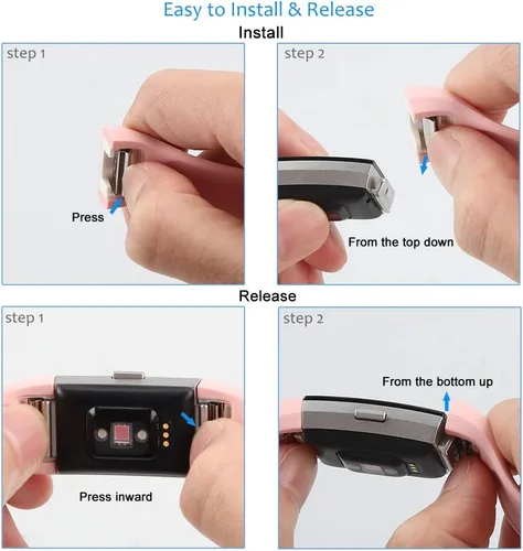 Vista 4 de Correas compatibles con Fitbit Charge 2, correas de repuesto de silicona suave, correas deportivas ajustables, accesorios para Fitbit Charge 2