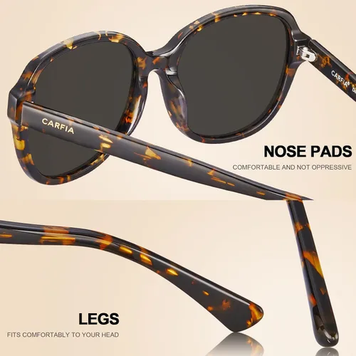 Vista 5 de Carfia Chic Fashion Sunglasses for Women Polarized Hand-crafted Acetate Eyewear - Exquisite Packaging