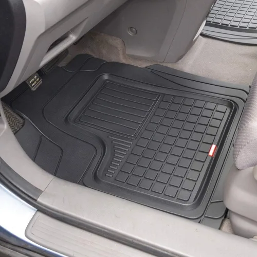 Vista 3 de BDK Performance FlexTough - Juego de 5 piezas de alfombrillas de goma para coche, delanteras y traseras, y forro de carga para coches, SUV