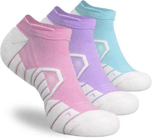 Vista 12 de Hylaea Calcetines Atléticos para Correr con Cojín Acolchado que Absorben la Humedad de Corte Bajo 3 Pares Negro