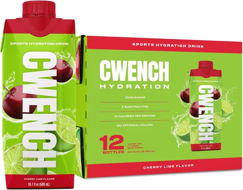 Vista 8 de CWENCH HYDRATION Bebida deportiva lista para beber, sabor Berry Crush, cero azúcar, bebida electrolítica con vitaminas B, botellas de 16.9 onzas