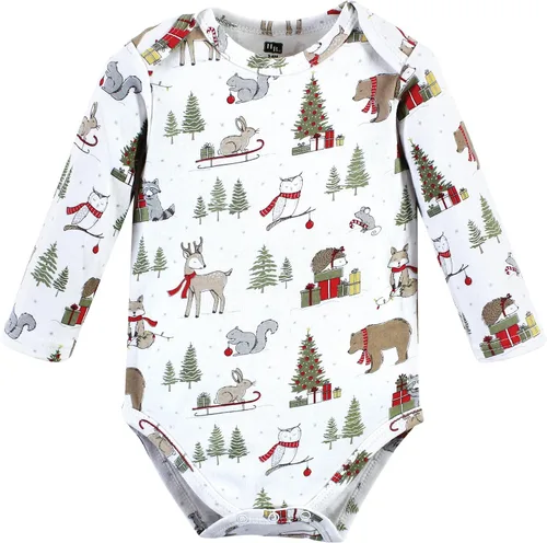 Vista 122 de Hudson Baby Body unisex de algodón de manga larga para bebé, leopardo rosa rojo