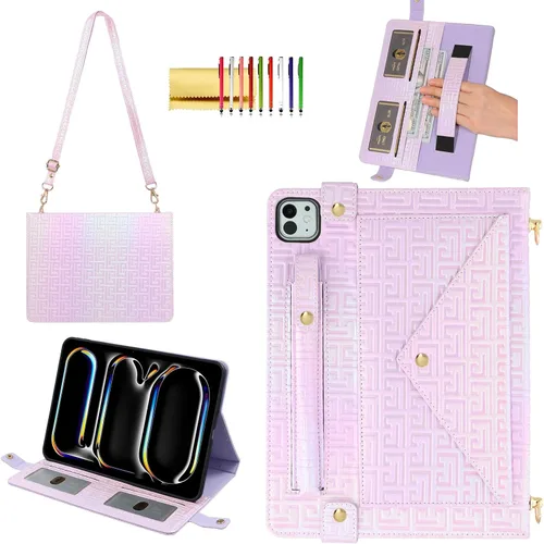 Vista 87 de Funda tipo bolso para iPad mini de 5ª/4ª/3ª/2ª/1ª generación de 7.9 pulgadas, Techcircle funda ligera tipo folio con soporte bandolera con billetera