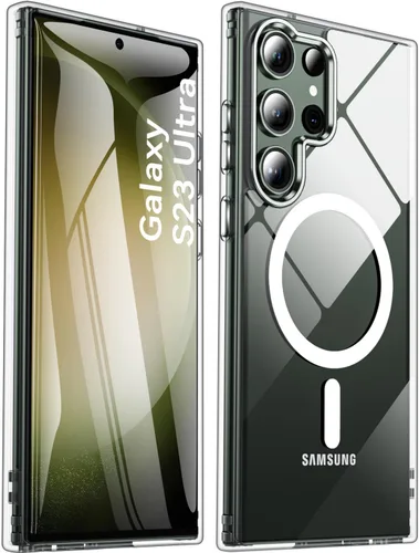 Vista 17 de Funda para Samsung Galaxy S23 con un 200% más fuerte magnético, funda para teléfono S23 con protector de pantalla, protección de grado militar