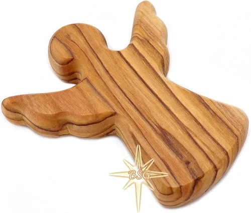 Vista 4 de Dacaret Factory Ángel de la guarda de madera de olivo, cabe en la mano y el bolsillo Reduce el estrés y la ansiedad Ángel de palma Figuras