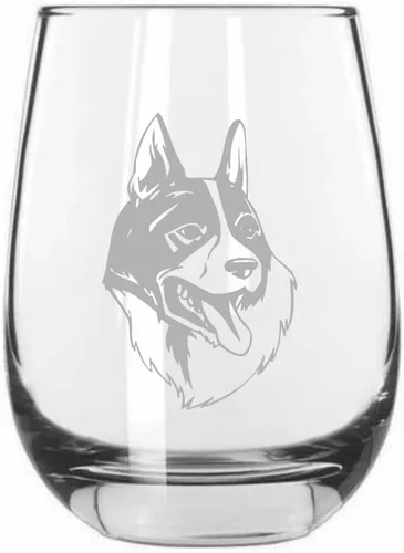 Vista 479 de Shar Pei (chino) - Vaso de vino sin tallo grabado para perro, 15.25 onzas