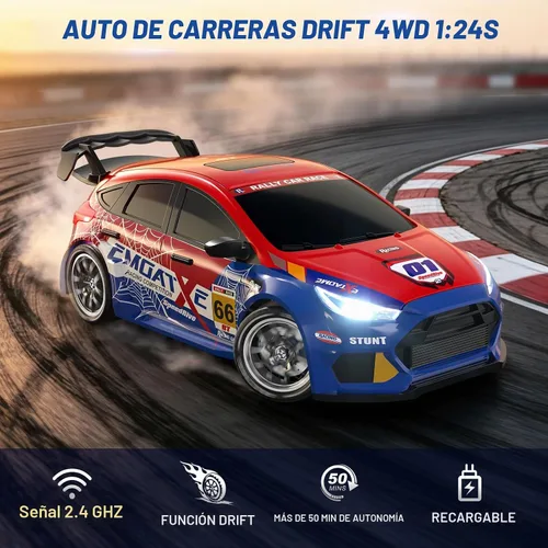 Vista 2 de Axirata RC Drift Car 1:24 Escala Control Remoto Coche de Rally para Niños