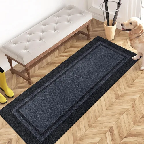 Vista 17 de PURRUGS Tapete para puerta con atrapamiento de suciedad, 20 x 32 pulgadas, antideslizante, lavable a máquina, tapete de entrada, tapete para puerta