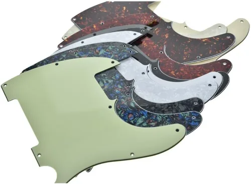 Vista 5 de KAISH Golpeador de 8 agujeros, liso, para guitarra Telecaster Esquire, perla de abulón