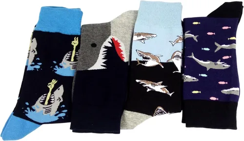 Vista 5 de HSELL - Calcetines de algodón para hombre, de vestir, con diseños divertidos y alocados