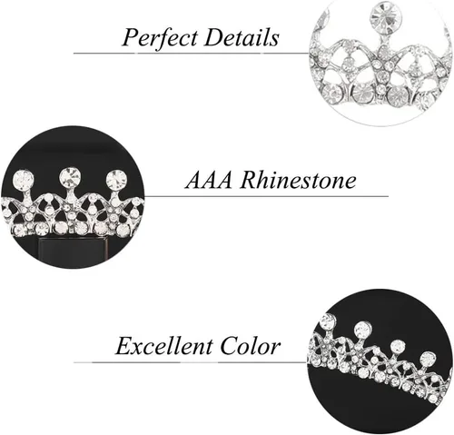 Vista 3 de Crystal Tiara Crown For Women Bridal Hair Ornaments for Birthday Pageant Wedding Prom Women Girls Hair Accessories