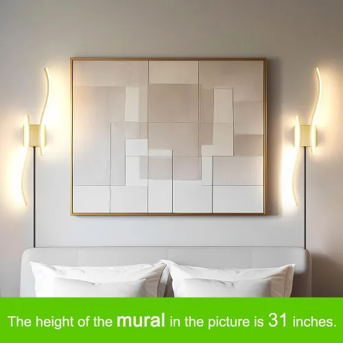 Vista 2 de Juego de 2 lámparas de pared enchufables modernas Daunton, luz de pared LED regulable dorada con control remoto, 3CCT ajustable y función