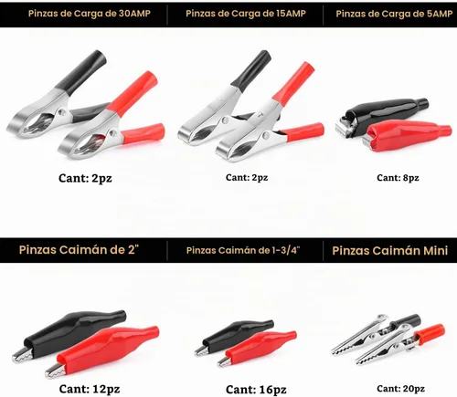 Vista 3 de Nilight - 50052R 60pcs Metal Alligator Clip Clamp Surtido de Cable de Prueba Eléctrica Abrazadera de Batería Conector de cocodrilo Conector Surtido