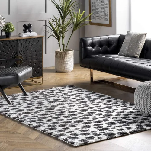 Vista 9 de nuLOOM Lennon Cozy Shag - Alfombra de pasillo de leopardo, 2 pies 8 pulgadas x 8 pies, beige