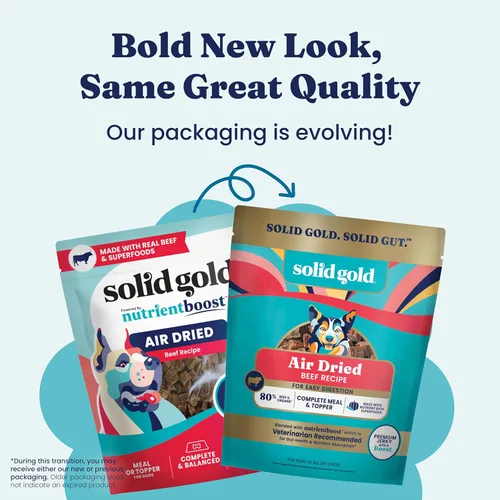 Vista 4 de Solid Gold Complementos de Comida para Perros Secada al Aire para Alimentos Secos – Golosinas saludables para perros con carne de res real