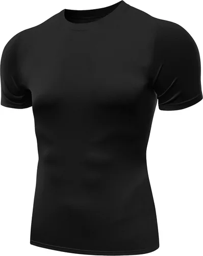 Vista 7 de NELEUS Paquete de 3 camisetas de entrenamiento de capa base de compresión atlética para hombre 5011# Paquete de 3: Negro