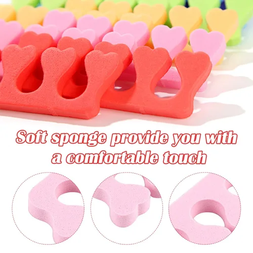 Vista 4 de 10 separadores de dedos para pedicura, separador de dedos de esponja suave para esmalte de uñas, separadores de dedos, separadores de dedos