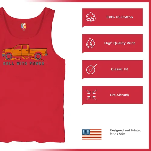 Vista 60 de Tee Hunt Camisetas gráficas y camisetas sin mangas para hombre Roll with Power Pickup Truck