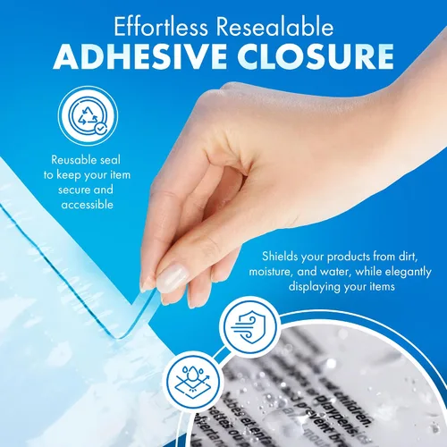 Vista 3 de Shop4Mailers Bolsa de polietileno transparente de 6 x 9 con advertencia de asfixia – Adhesivo autosellante, bolsa transparente de 1.5 mil para FBA