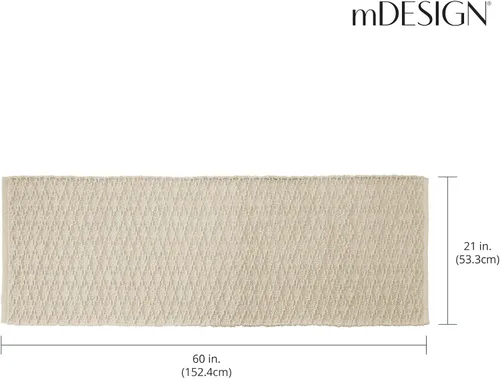 Vista 3 de mDesign Tapete rectangular suave de lujo de 100 % algodón estilo hotel, de felpa, absorbente de agua, diseño de diamante, para tocador de baño