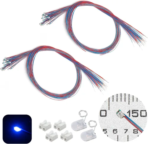 Vista 20 de 50 piezas de LED micro precableados con soldadura previa, LEDs SMD 0805 con accesorios de montaje para construcción de modelos para principiantes
