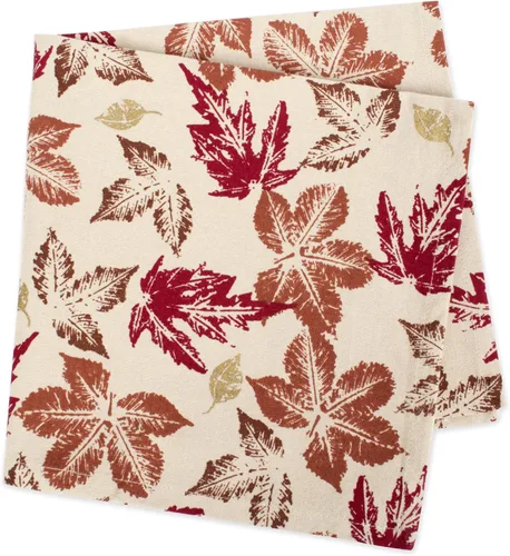 Vista 3 de DII Colección de cocina rústica de hojas de otoño, decoración de mesa de Acción de Gracias y otoño, juego de servilletas, 20 x 20, 6 piezas