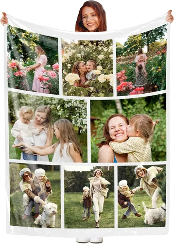 Vista 18 de Manta personalizada con foto, manta de collage personalizada con tu propia imagen, fabricada en Estados Unidos, regalo para ella, él, mujeres